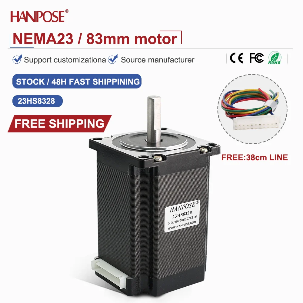 

NEMA23 23HS8328 шаговый двигатель 2,2 Нм 2,8 А двухфазный четырехпроводной аксессуар для 3D-печати производитель двигателей прямые продажи