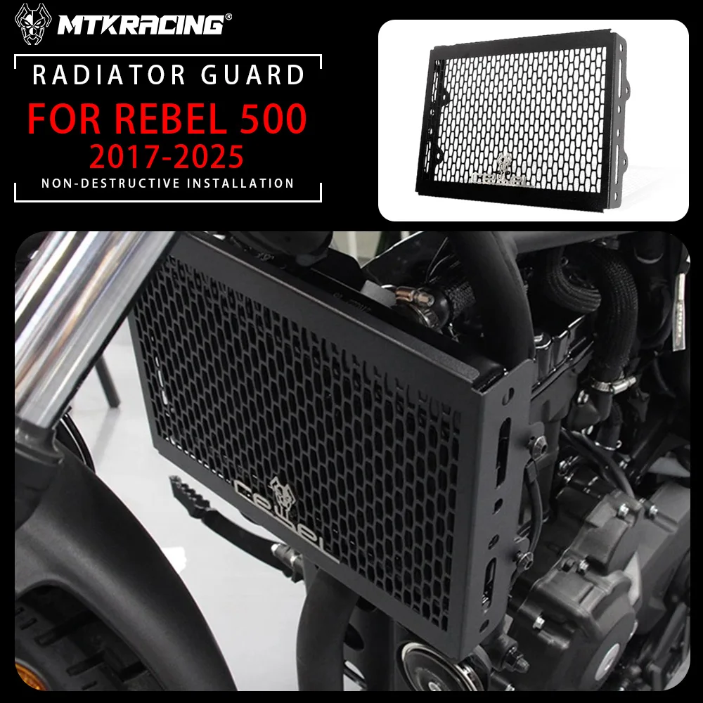 

FOR HONDA REBEL 500 2017-2025 Motorcycle Radiator Guard Water Tank Cover Grille Protection Accessories