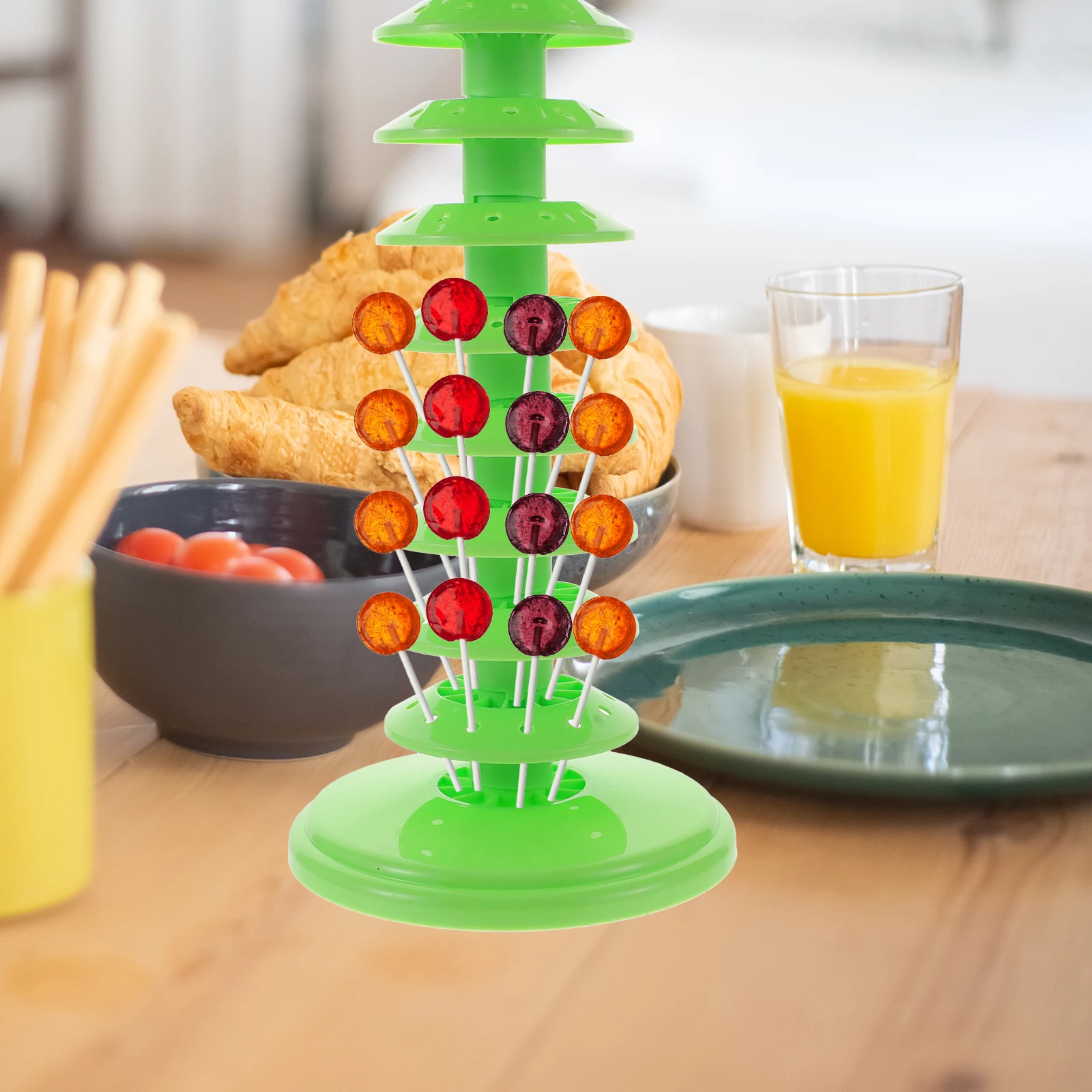 

Green 10 Lollipop Holder Display Stand Lollipop Sticks For Cake Pops PP Material Wedding Party Birthday Cake