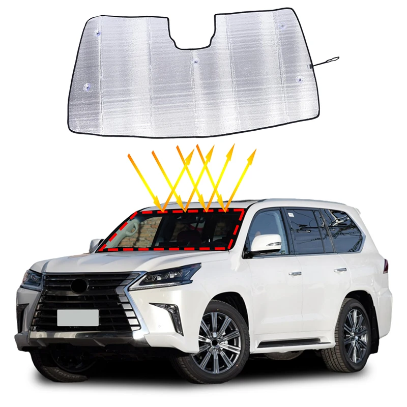 

Zinky Car Front Glass UV Sunshade for Lexus LX570 Aluminum Foil Silver Car Interior Protection Accessories 1Pcs