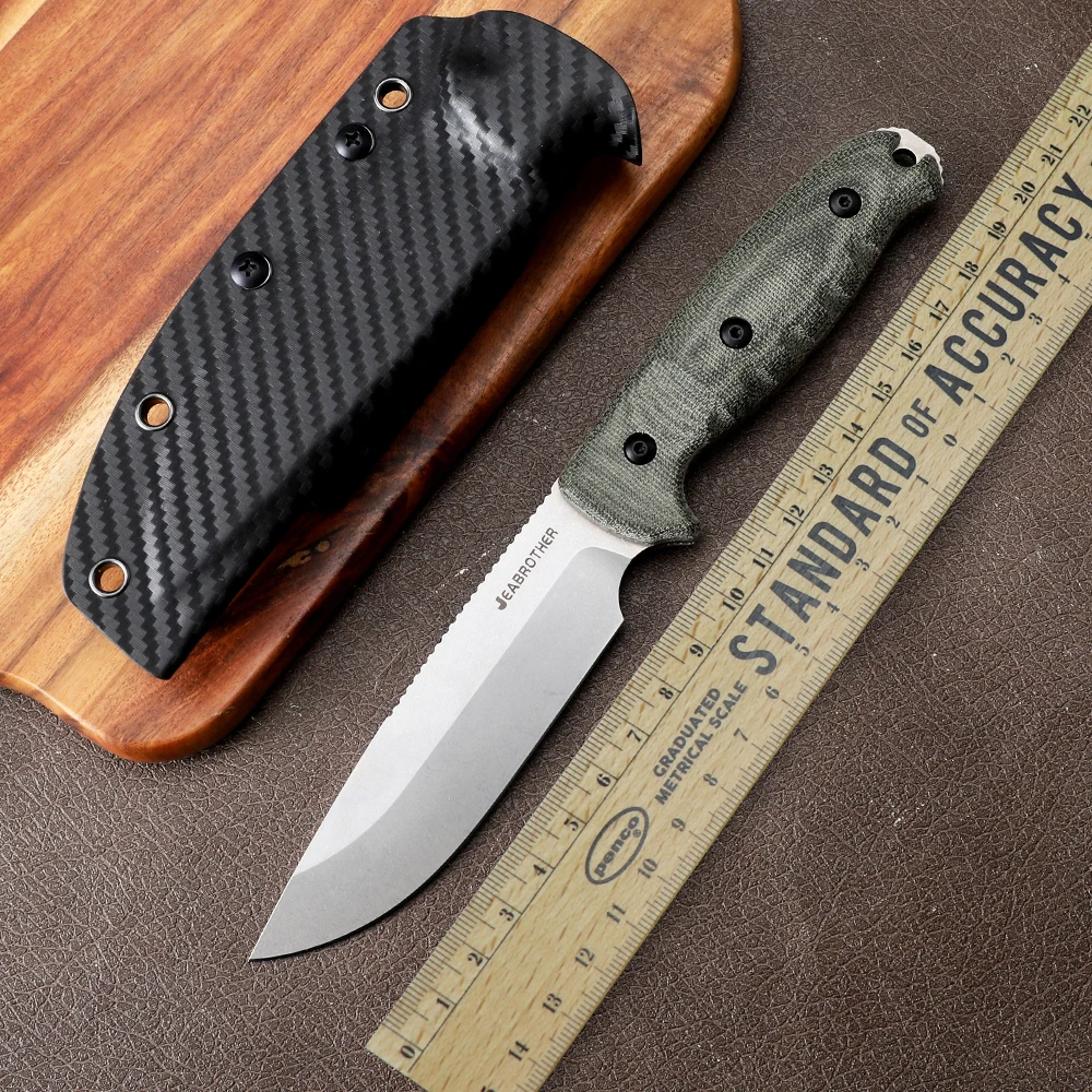 

Fixed blade straight blade with 4.92 inch 14C28N blade linen handle, Kydex sheath, EDC outdoor camping hunting self-defense tool