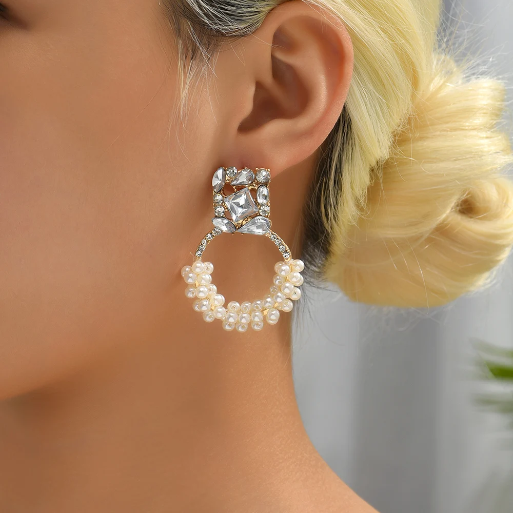 Kolczyki damskie w stylu boho vintage, kolorowe, zdobione koralikami i cyrkoniami, geometryczne, okrągłe, popularna biżuteria hurtowa, brincos, prezent.