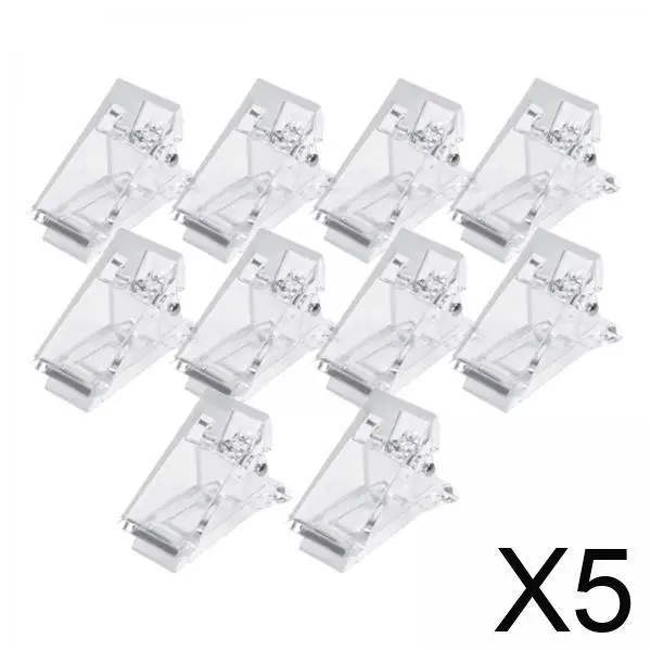 

DIY Manicure Tool Clips Clear Nail Extension Clamp Gel Nail Building Wrap for Home Salon Use Nail Art Materials and Accessories
