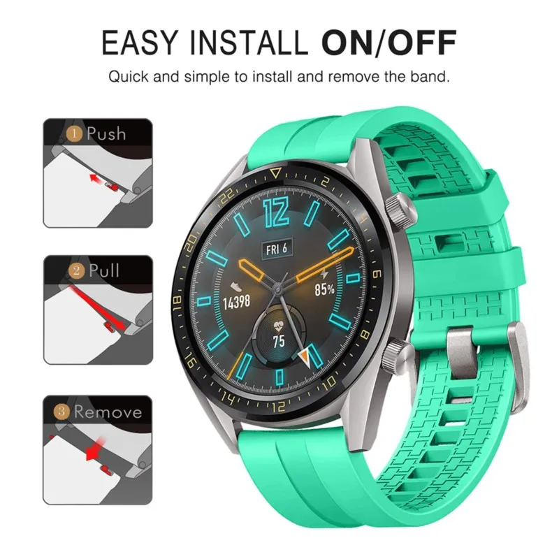 Bracelet de Sport pour Huawei Watch GT 2 3 Pro/gt2/gt3, 42mm 46mm, en Silicone, pour Samsung Galaxy watch 4 5 pro, 22mm 20mm