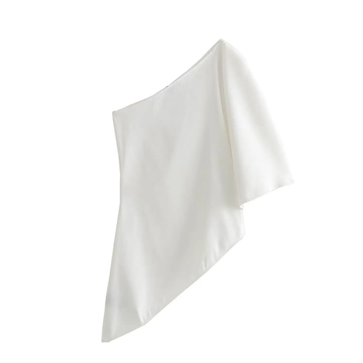 

ZBZA Spring New Asymmetric Puffy Sve T-irt Women's Street Sle Polyester Fiber Top Faionable New Arrival