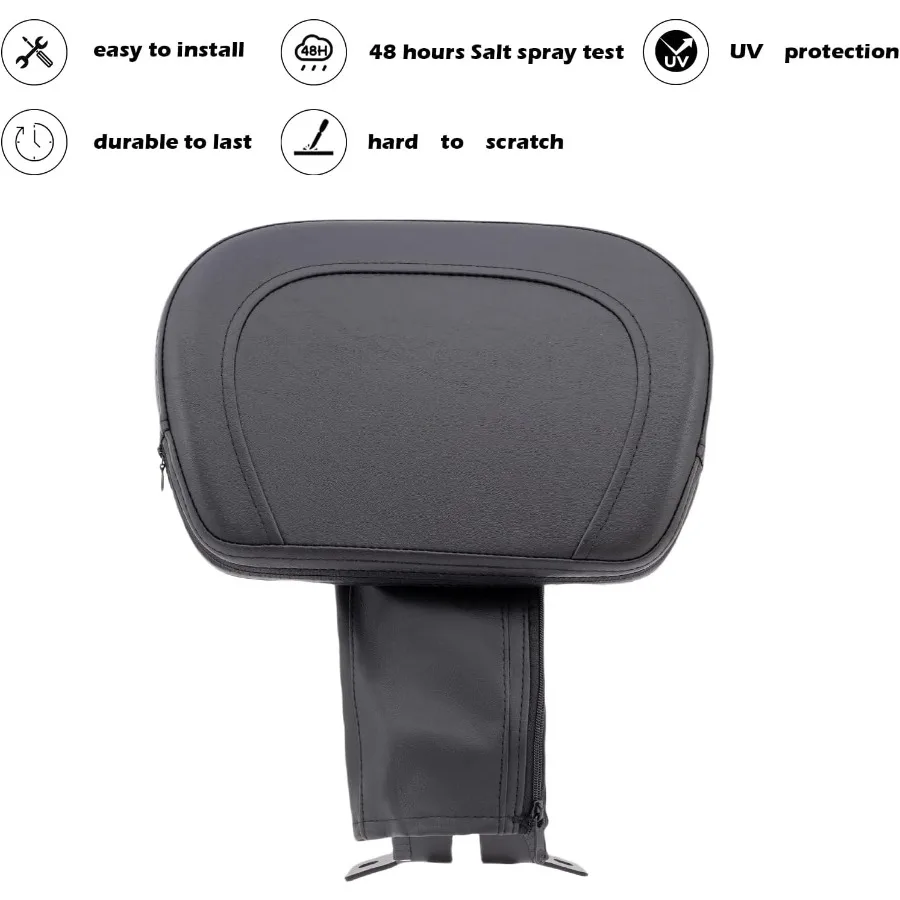 مسند ظهر للسائق قابل للتعديل لدراجة Harley Fatboy Heritage Softail Classic FLSTC 072020 مع تصميم NodStudded باللون الأسود f #2