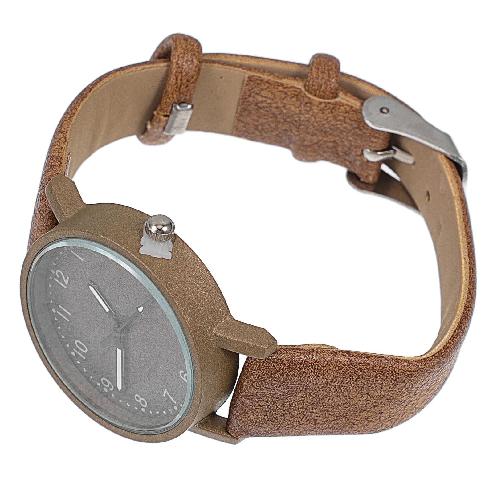 1Pcs Quartz Watch Brown Casual Dull Polish Wristwatch Simple Design Time Display Gift Choice for Women Students Girls