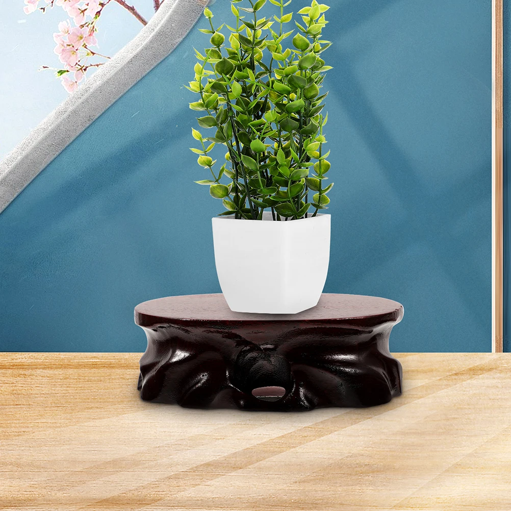 

Vase Stool Pedestal 15x11x4 3cm Display Base Wood Indoor Flower Pot Vintage Home Decor Wooden Stand for Crafts