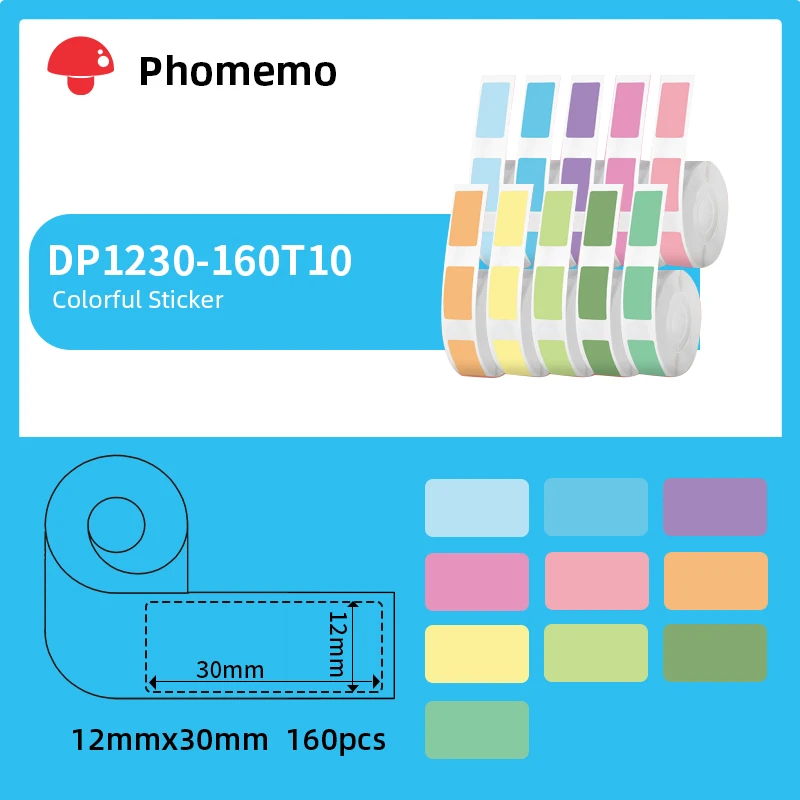 Phomemo D30 Perekat Kertas Label Termal Tahan Air Tahan Air Mata Cocok untuk Keluarga Organizer Supermarket Sakit Katering