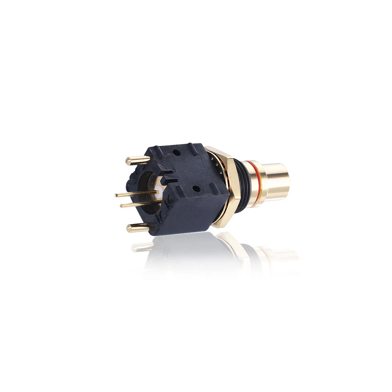 Taiwan AEC Connectors Yatai RJ-255BKPLG-180 Pure Copper Gold-plated Signal RCA Jack