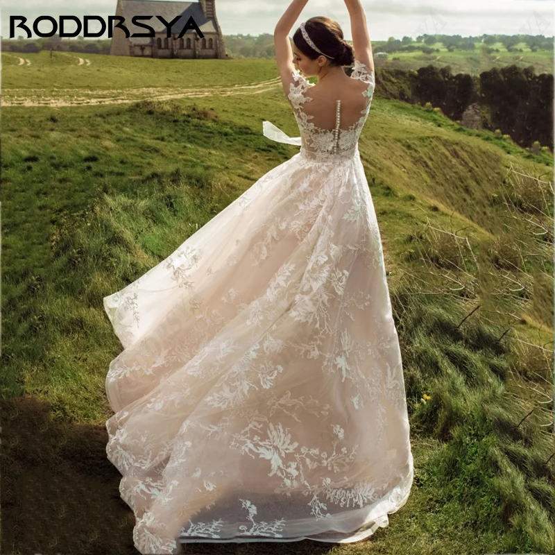 RODDRSYA Beach Wedding Dresses for Woman Romantic Tulle Bridal Gown Elegant Cap Sleeve Sweetheart Vestido De Noiva Minimalis