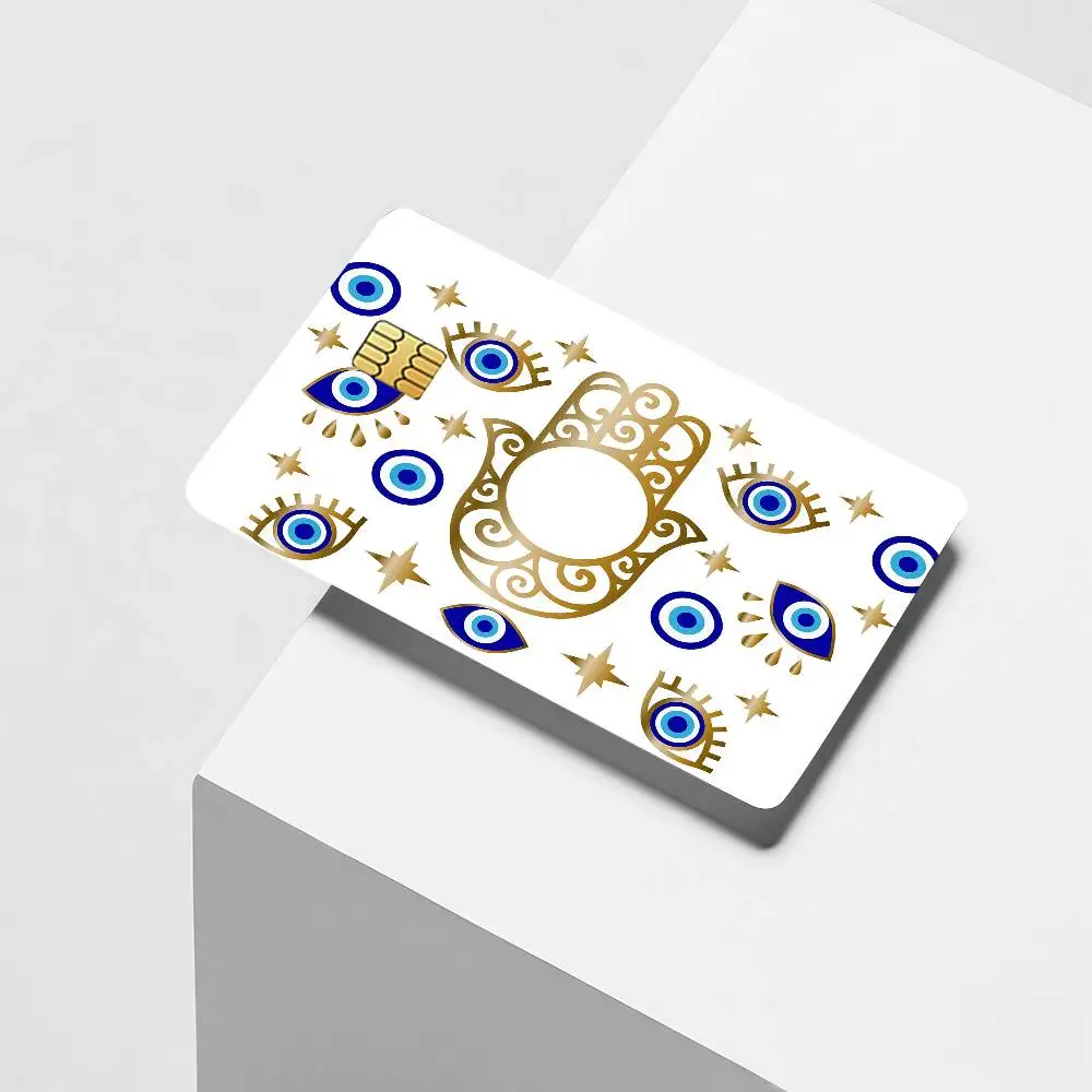 Fashion print Evil Eye Credit Card Decorative Card Stickers Suitable For Bank Cards Metro Transit Anti-scratch Gift 4PCS