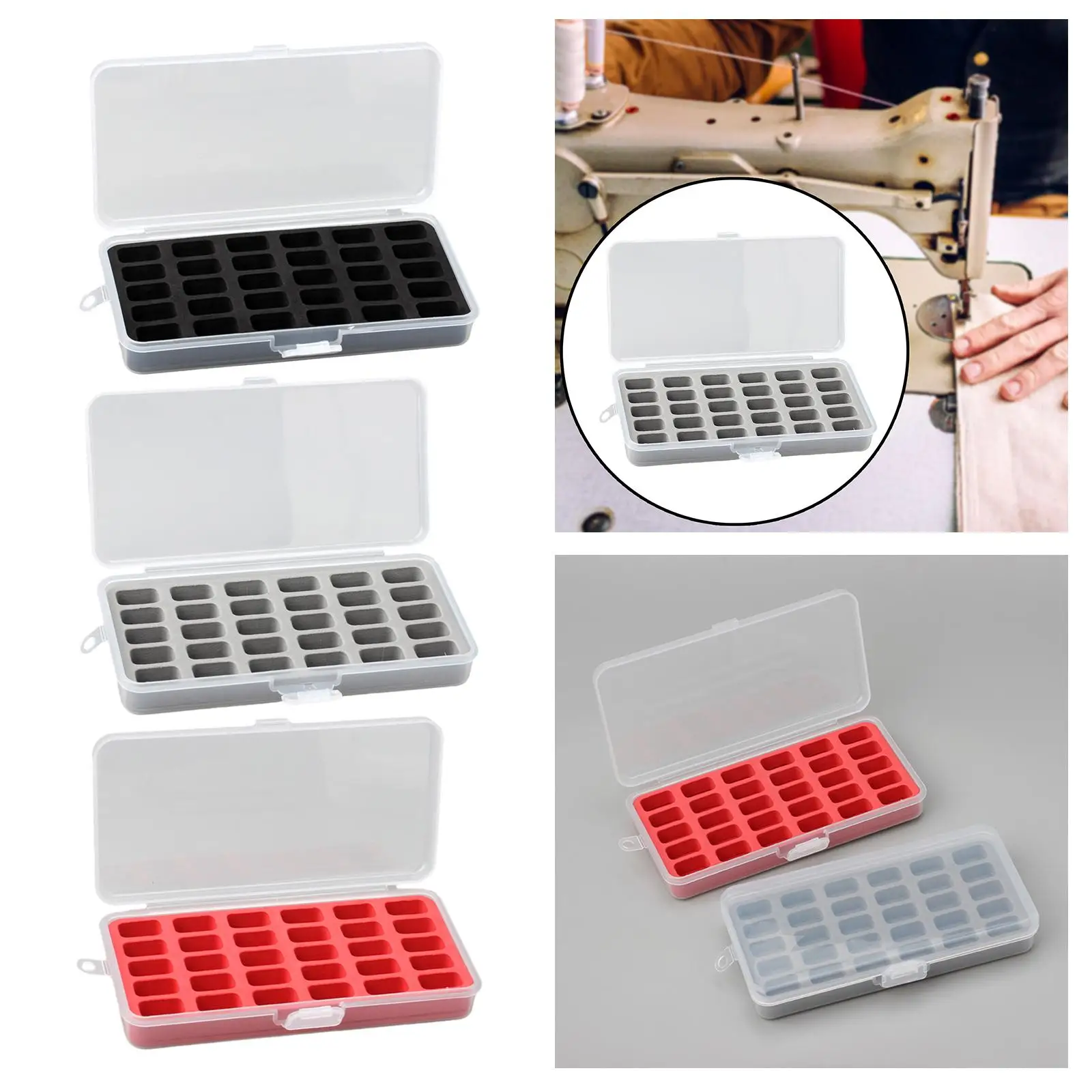 30 Grids Bobbin Box Bobbin Holder Portable Thread Organizer for Sewing Machine Accessories Bobbins Spools Box Bobbin Case