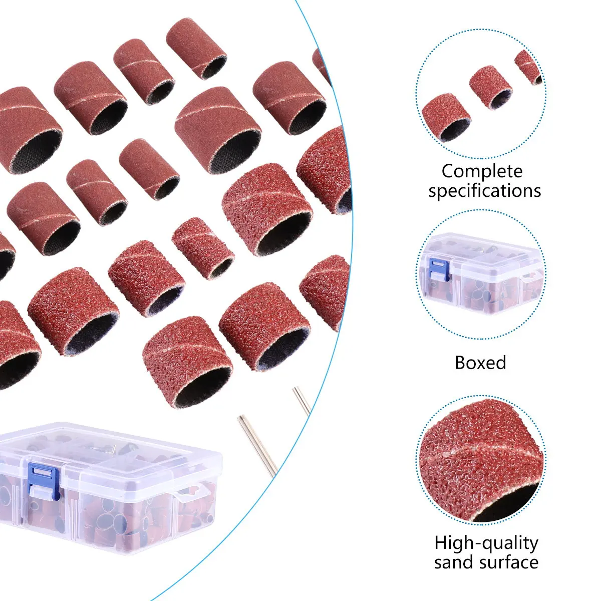 

388Pcs Drum Sander Sanding Bands Sleeve Grit Mandrels Rotary Tool Set for Woodworking Polishing DIY Surface Smoothing