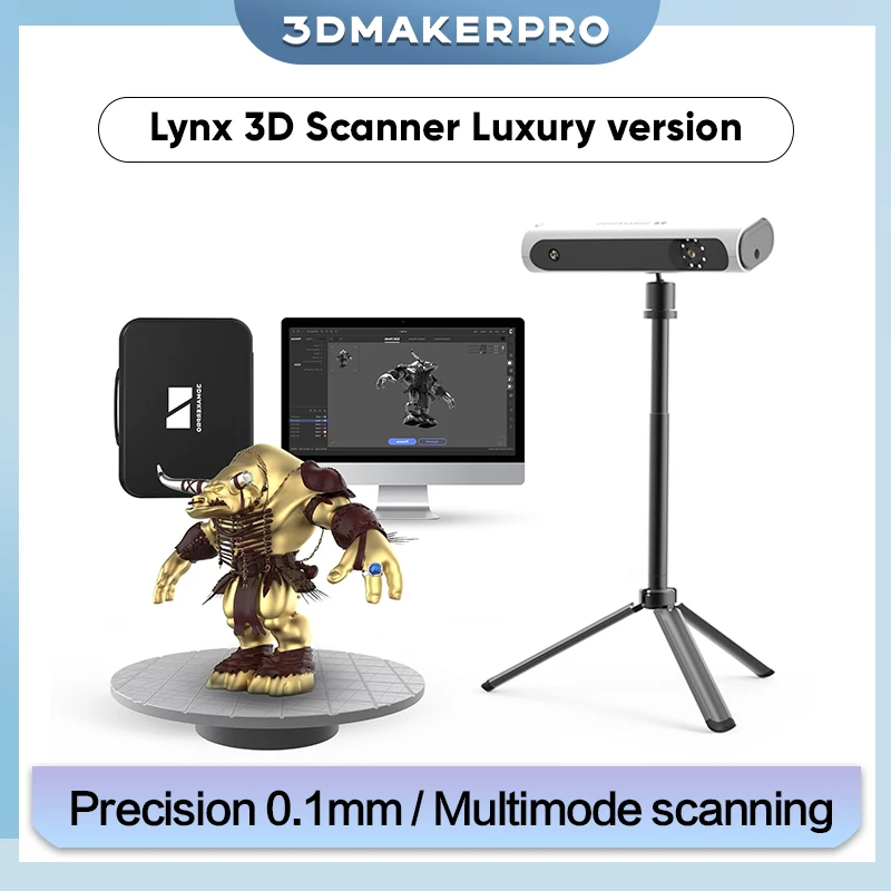 

3DMakerpro Lynx Luxury version scanner 0.1mm handheld high-precision large object scanning with multiple modes for 3D modeling