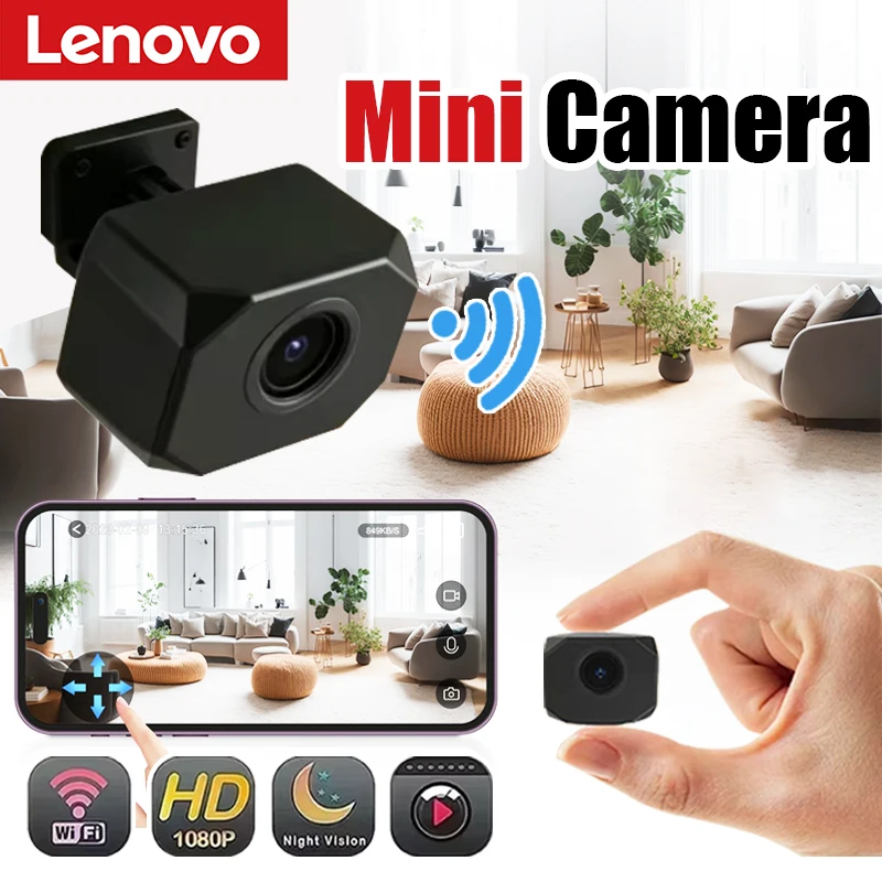 

Lenovo Security Smart Mini WiFi Camera For Home 1080P HD Indoor IP Surveillance Remote Monitoring For Kids Pets Camera 2026 New