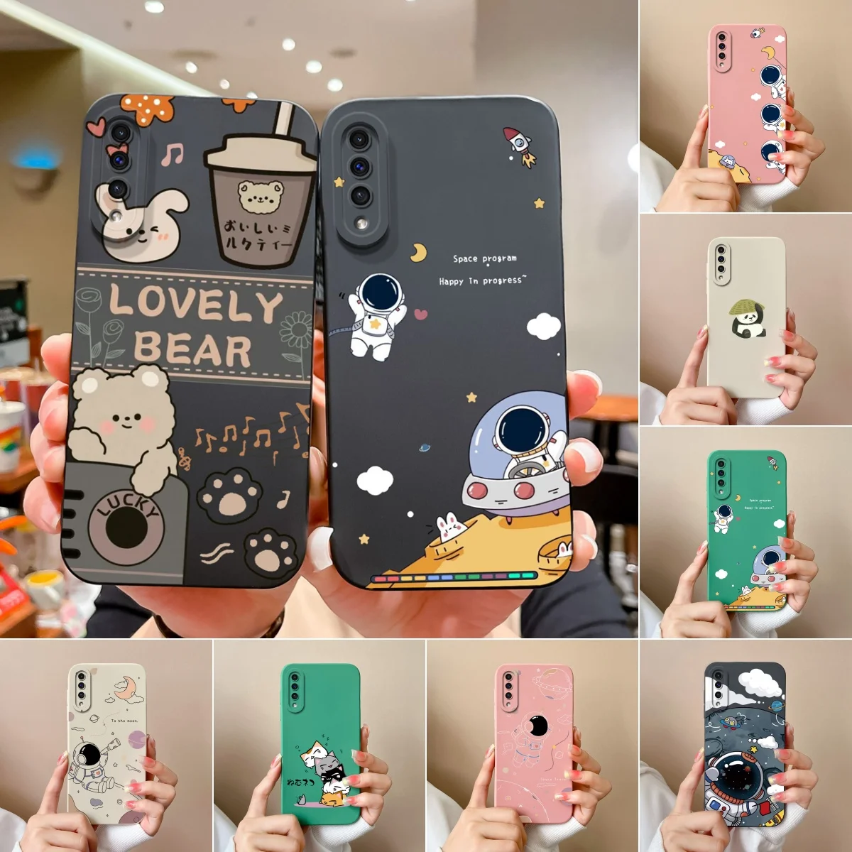 

Чехол для Samsung Galaxy A50s A50, чехол с изображением космонавта, астронавта, жидкий силиконовый Прочный чехол для Samsung A50 A50S, чехол для телефона, оболочка, Обложка