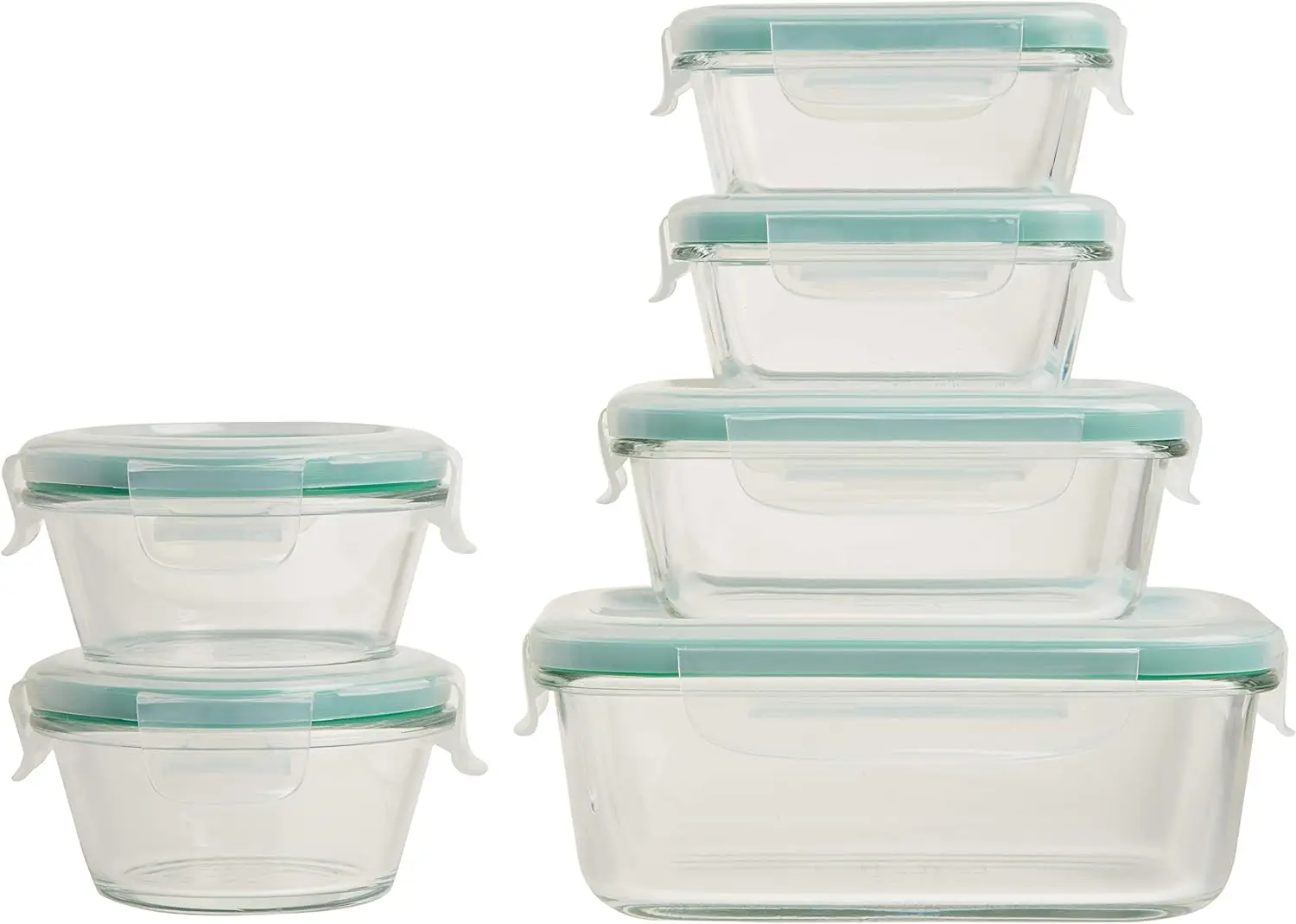 

12-Piece Airtight Glass Container Set with Leak-Proof Lids, Oven & Freezer Safe