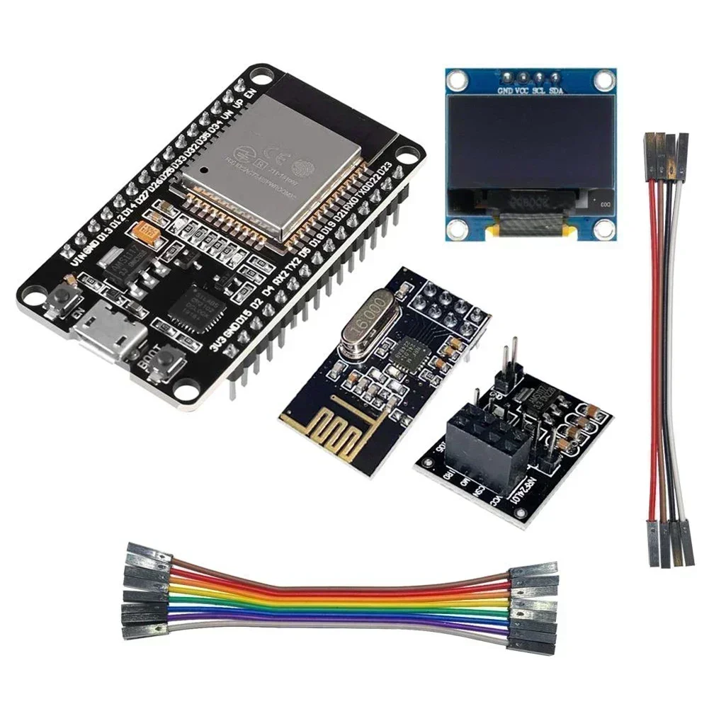 OpenDTU لمجموعة DIY ESP32 + NRF24L01 + كابل + عرض + وحدة + مقبس التوصيل والتشغيل جاهز للمحولين