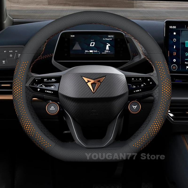 

Leather Car Steering Wheel Cover For Cupra Formentor 2021-2024 2025 Anti-Slip Auto Steering Wheel Cupra Formentor Accessories