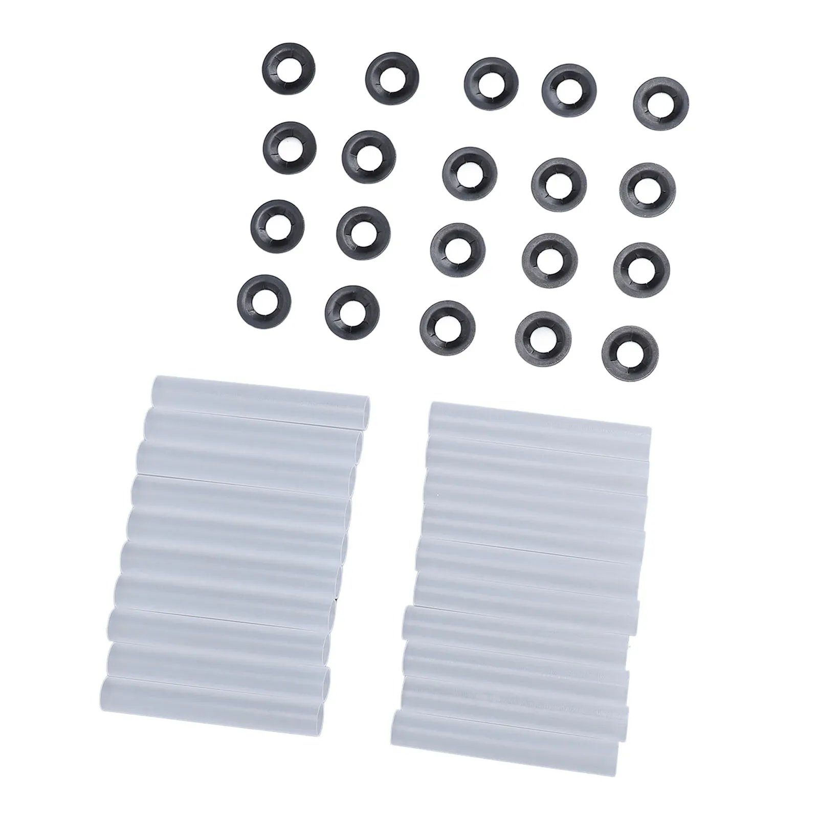 20 Sets Garage Door Hinge Quiet Roller Sleeves 11mm ID 80mm Length Roller Shaft Nuts Bearing Gaskets for Cars RV Garage Doors