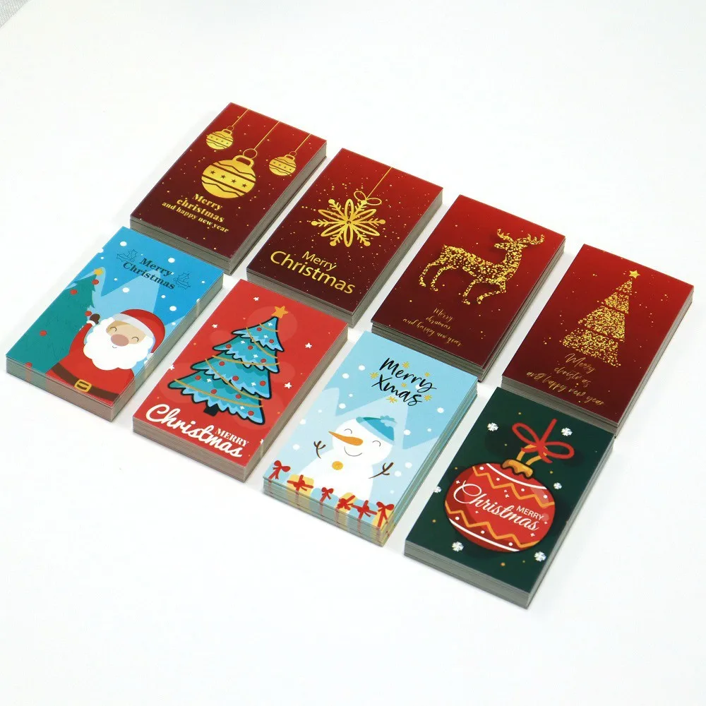 10-50Pcs Merry Christmas Card Happy New Year Santa Claus Tree Cards For Holiday Party Gift Package Box Small Businesses