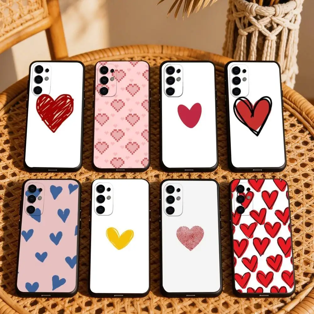 S-Simple love pattern  Phone Case Black Silicone Soft For Samsung S25,S24,S21,S22,S23,S30,Ultra,S20,Plus,Fe,Lite