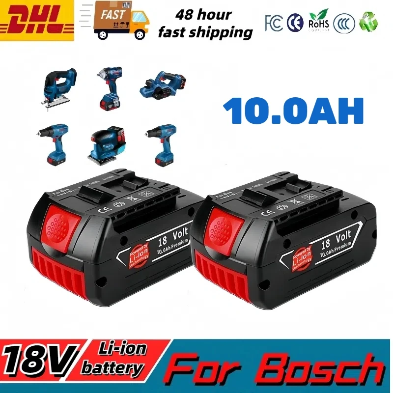 100% Original 18V 6.0Ah Battery for Bosch Electric Drill 18V Rechargeable Li-ion Battery BAT618G BAT609 BAT609G BAT614 Charger