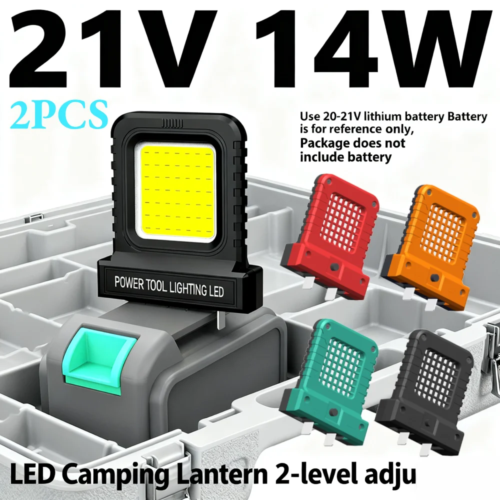 2pcs Portable Mini Work Light 14W 2-Mode Super Bright Spotlight ABS Compact Pocket Light for Car Repair Camping Fishing Garage