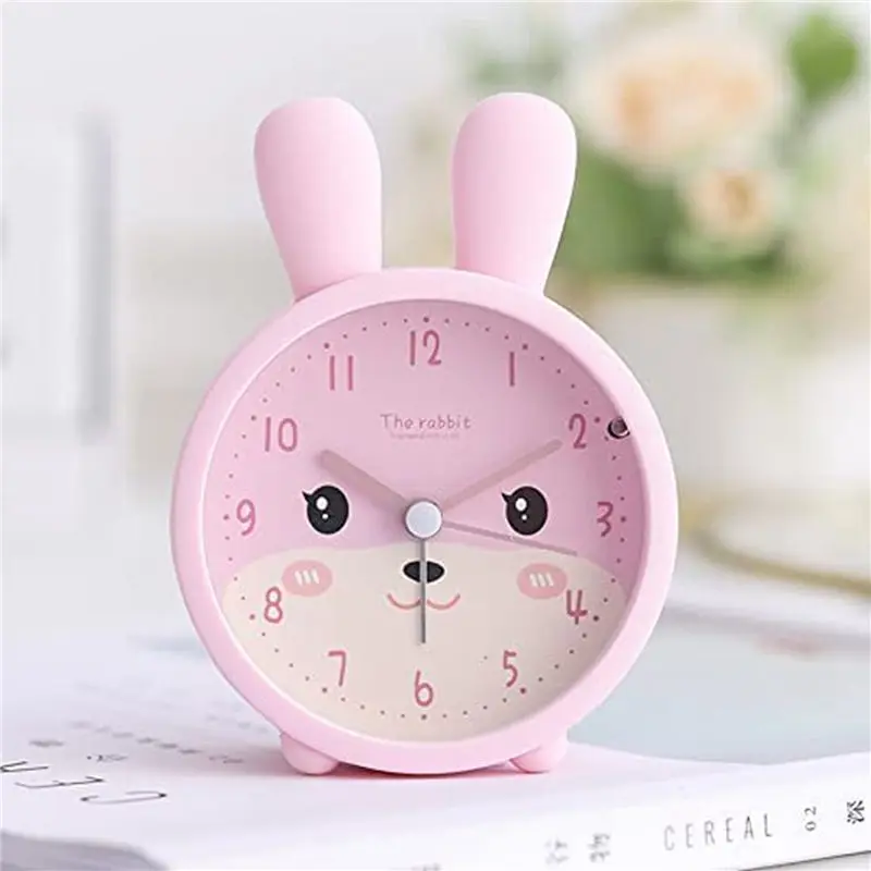【NEW B63C】 Children'S Alarm Clock for Girls Without Ticking, Children'S Alarm Clock Silent Alarm Clock with Light Student