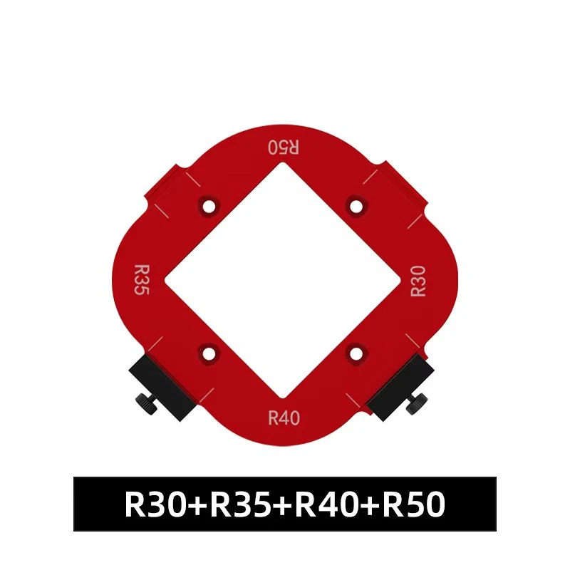 Holzbearbeitungs-Frässchablonen R10-R50 Radius-Vorrichtung 4-in-1 Bogen-Winkel-Positionierungsvorlage, Eckradius, Wiederverwendbare Positionierungswerkzeuge