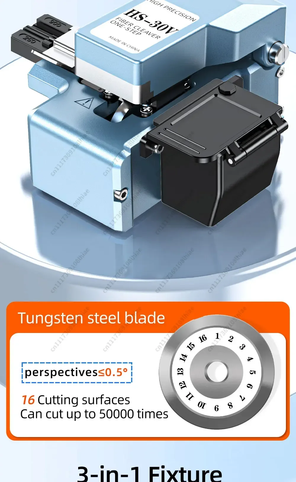 HS-30V One-step Fully Automatic High Precision Fiber Optic Cleaver Cutting Knife Cold Cut Hot Melt