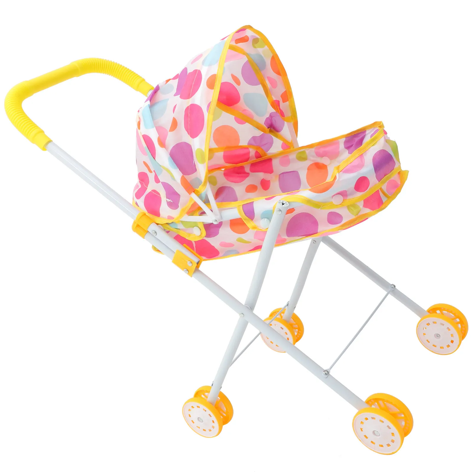 

Simulation Stroller Small Cart for Pretend Play Dollhouse Decoration Portable Baby Stroller for Girls 1-8 Years Parent-Child