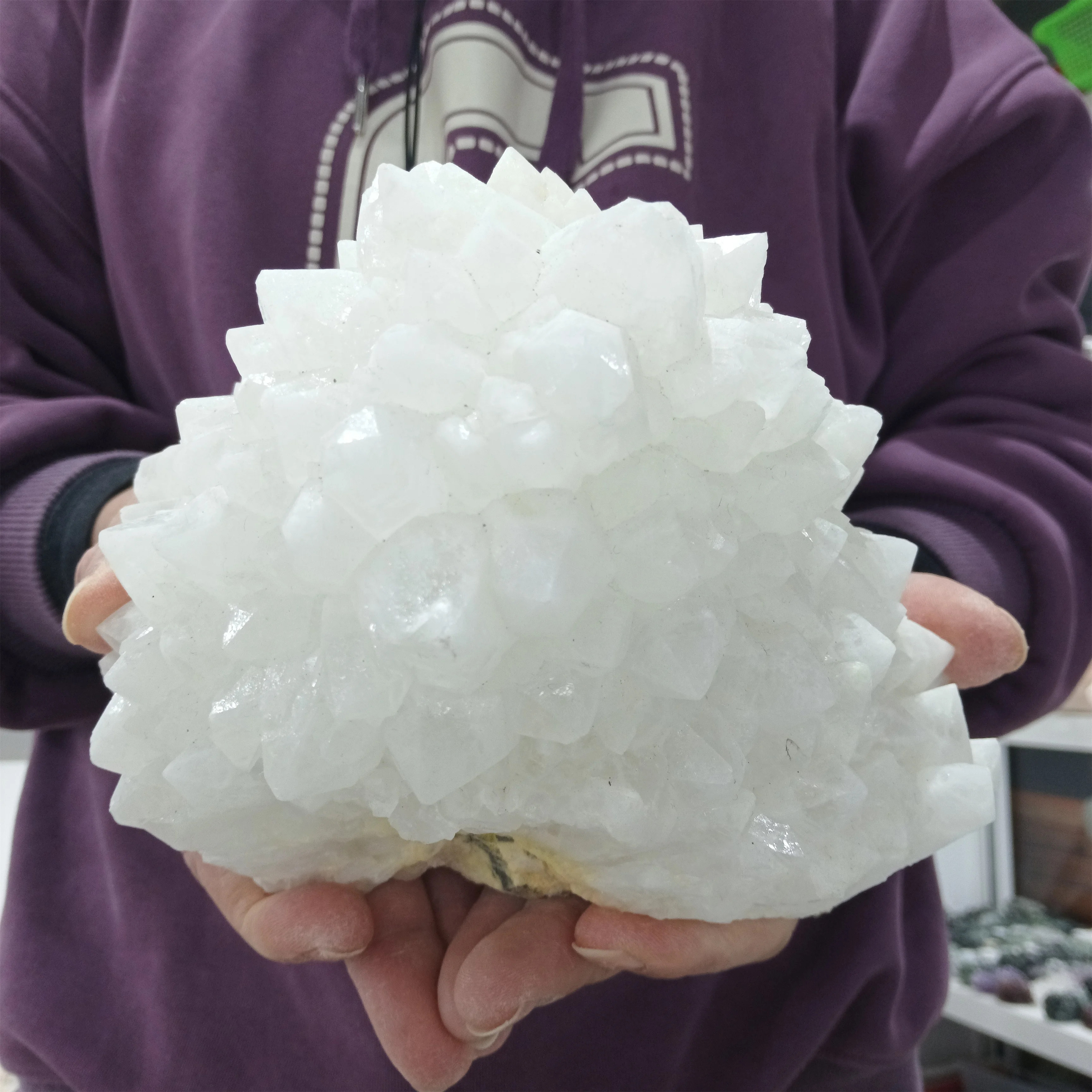 

Natural White Calcite Cluster Crystal Energy Ore Home Office Decoration Mineral Reiki Healing Ornaments