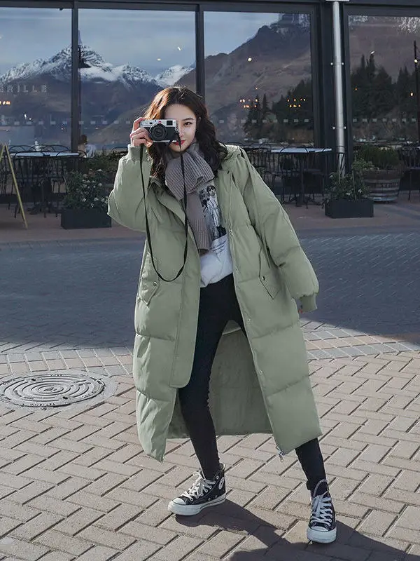 2024 Winter New Women's Down Cotton Coat Loose Commuter Leisure Windproof Hooded Oversize Parkas