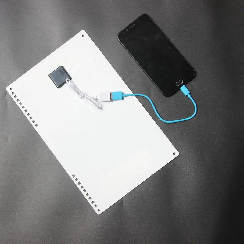 شاحن لوحة شمسية شبه مرن خفيف الوزن محمول 10 وات 5 فولت للتخييم في الهواء الطلق والمشي لمسافات طويلة وشحن بنك الطاقة للهاتف المحمول