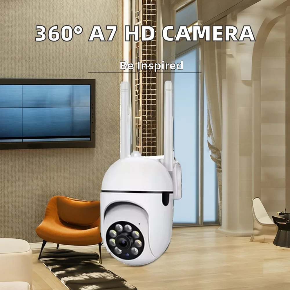 1080P Home WiFi CCTV Camera with Night Vision 360-Degree Rotating Baby Monitor Wireless Solar Cloud CMOS for Surveillance & IP