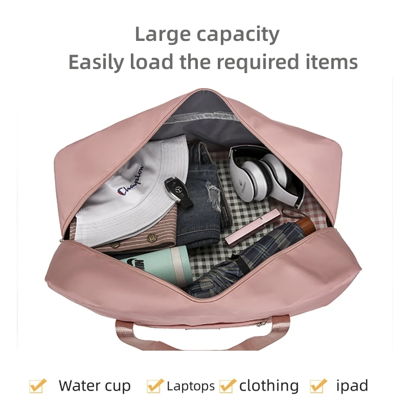 Travel Bag With Large Capacity For Short Distance Travel Clothing Storage Bag Lightweight HandBag