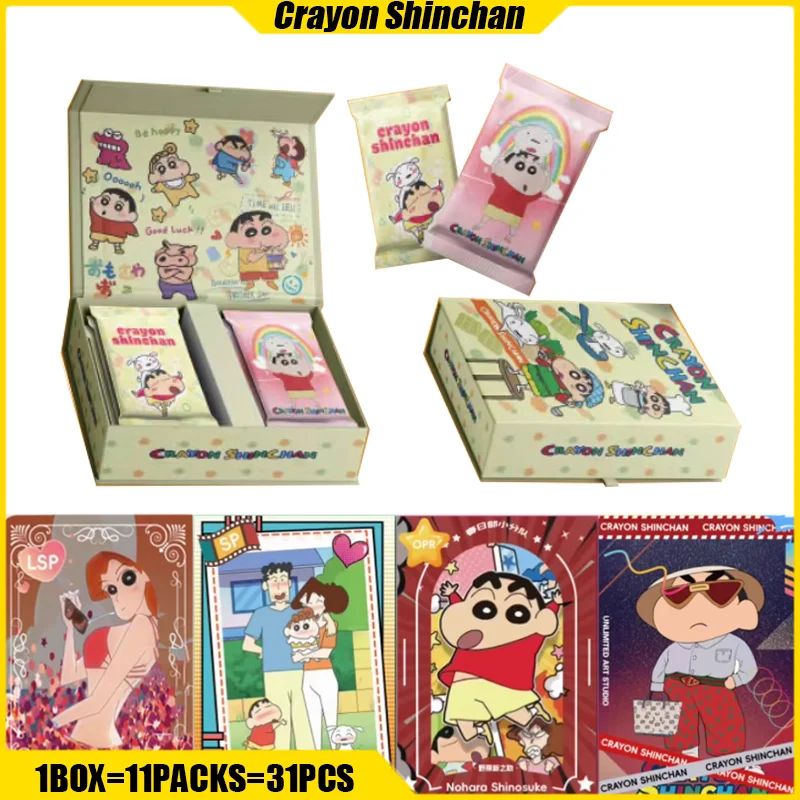 KUKA Crayon Shin-chan Cards Anime Collection Cards Mistery Box Board Games Toys Halloween Birthday Gifts for Boys and Girls