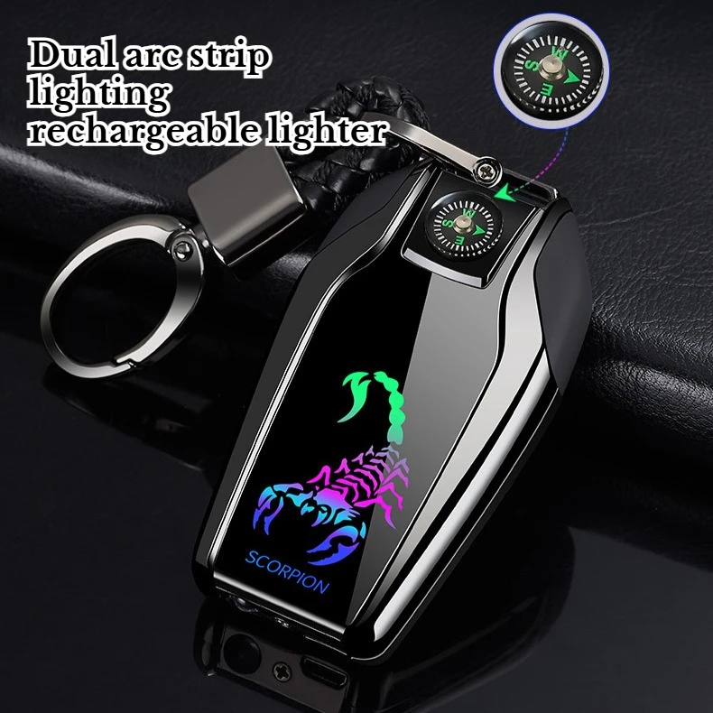 

New High-end Windproof USB Charging Lighter Portable Multifunctional Keychain Igniter Affordable Luxury Accessories Gift