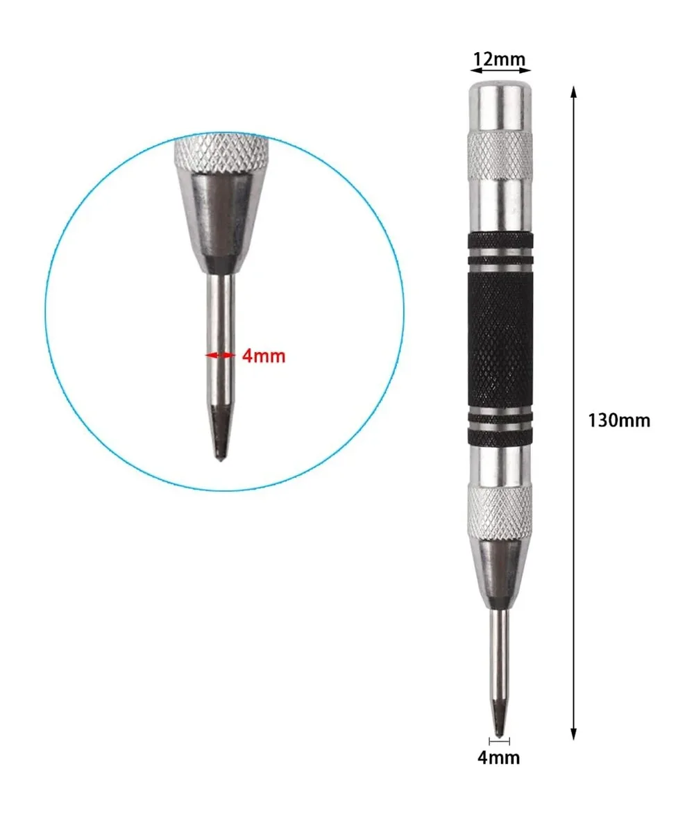 Automatic Centre Punch General Woodworking Metal Drill Adjustable Spring Loaded Automatic Punch Hand Tools for Metal Wood Glass