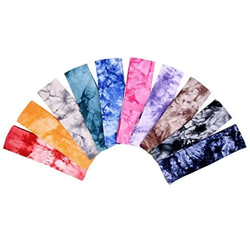 2 Inch Tie Dye Cheetah Forest Tree Elastic Yoga Cotton Stretch Headbands Sports Girl Hair Bands Bandage Gum Turban Bandana