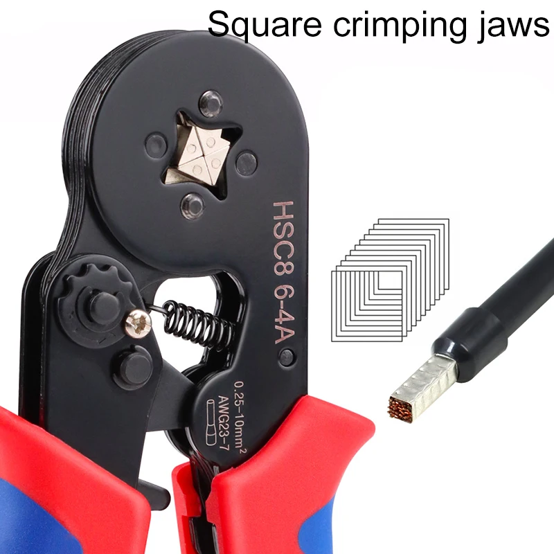 Multi-Functional Cold Pressing Line Clamp HSC8 6-4A Terminal Crimping Pliers Manually European Since The Wire Clamp 0.25-6Mm2