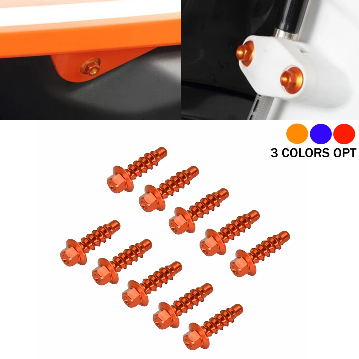 10Pcs CNC Motorcycle Self Tapping Screw Bolt Kit For KTM SX SXF XC XCW XCF EXC EXCF 125-530 2004-2021 2022 2023 Universal Parts