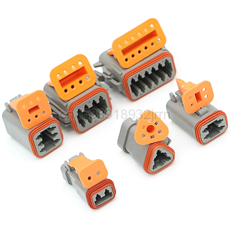 1Set DT Waterproof Automotive Connector Plug Kit DT06-2S/DT04-2P 3P 4P 6P 8P 12P Male Female Plug Socket For Automobile 22-16AWG