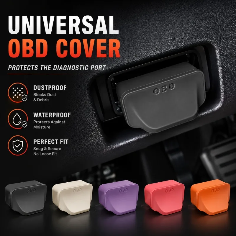 Universal OBD2 Port Cover Soft Silicone Protective Cap Dustproof Waterproof Interface Guard for Car SUV EV Auto Accessories