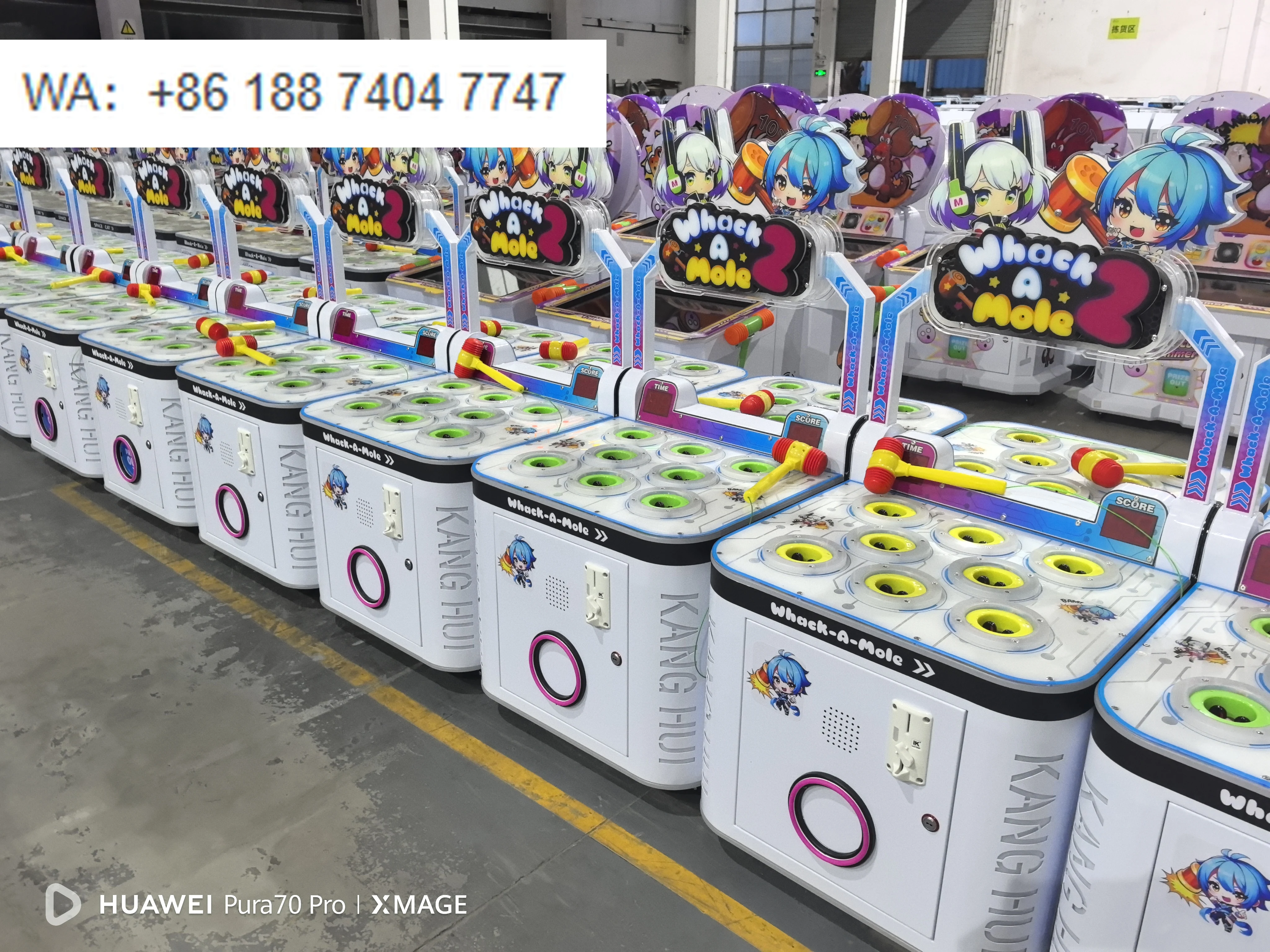 

2 Player Interactive Kids Coin Operated Whack a Mole Arcade Game Machine Hitting Hammer Game Machine