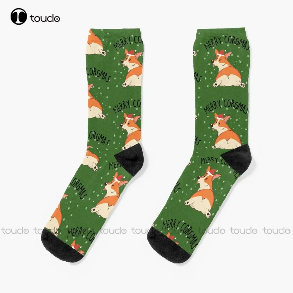 Merry Corgmas Corgi Dog Corgi Lover Socks Slouch Socks Christmas New Year Thanksgiving Day Gift