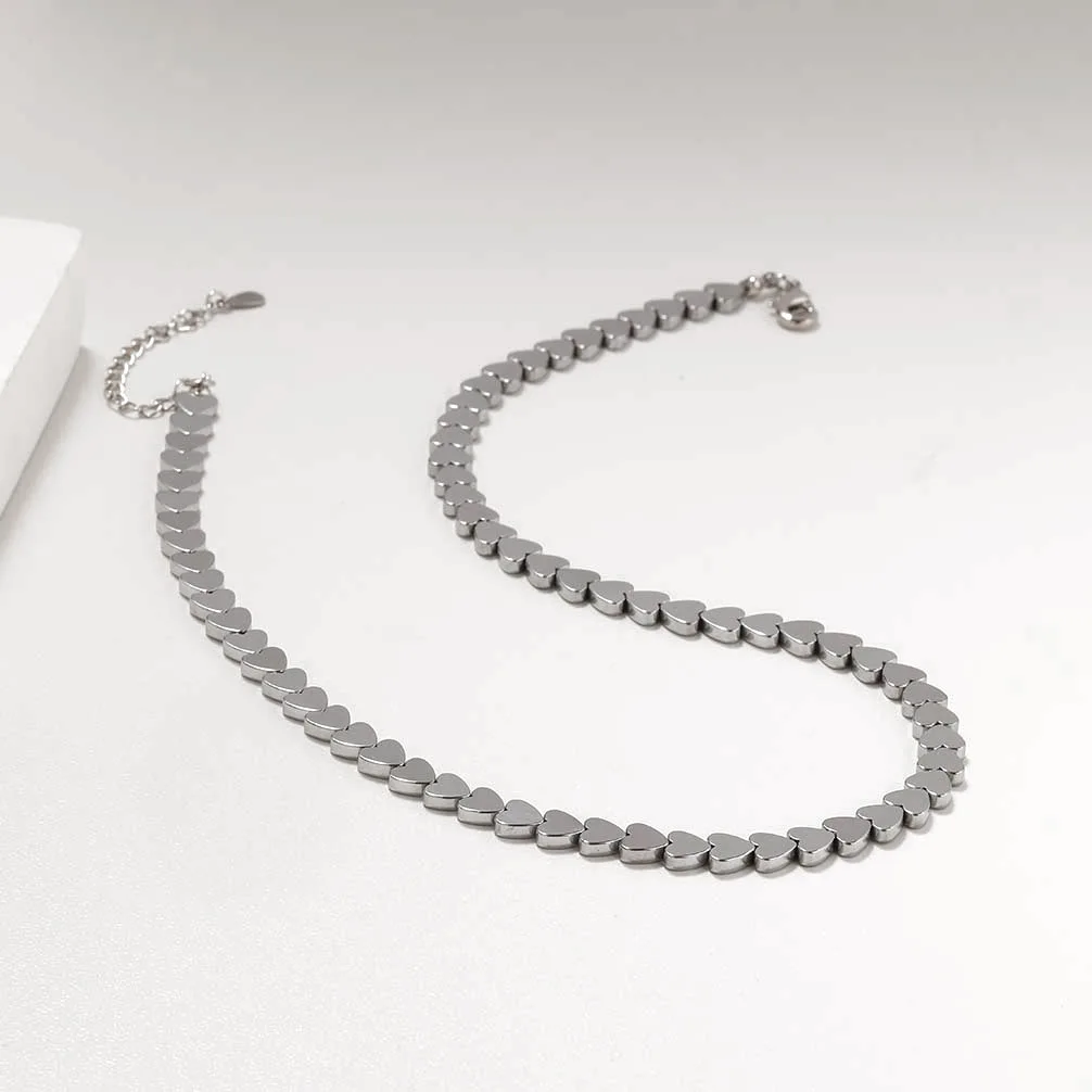 

Jenny&dave Natural Black Gallstone Magnet Peach Heart Bead Necklace For Women, Not Fading Jewelry Necklace Necklaces For Women