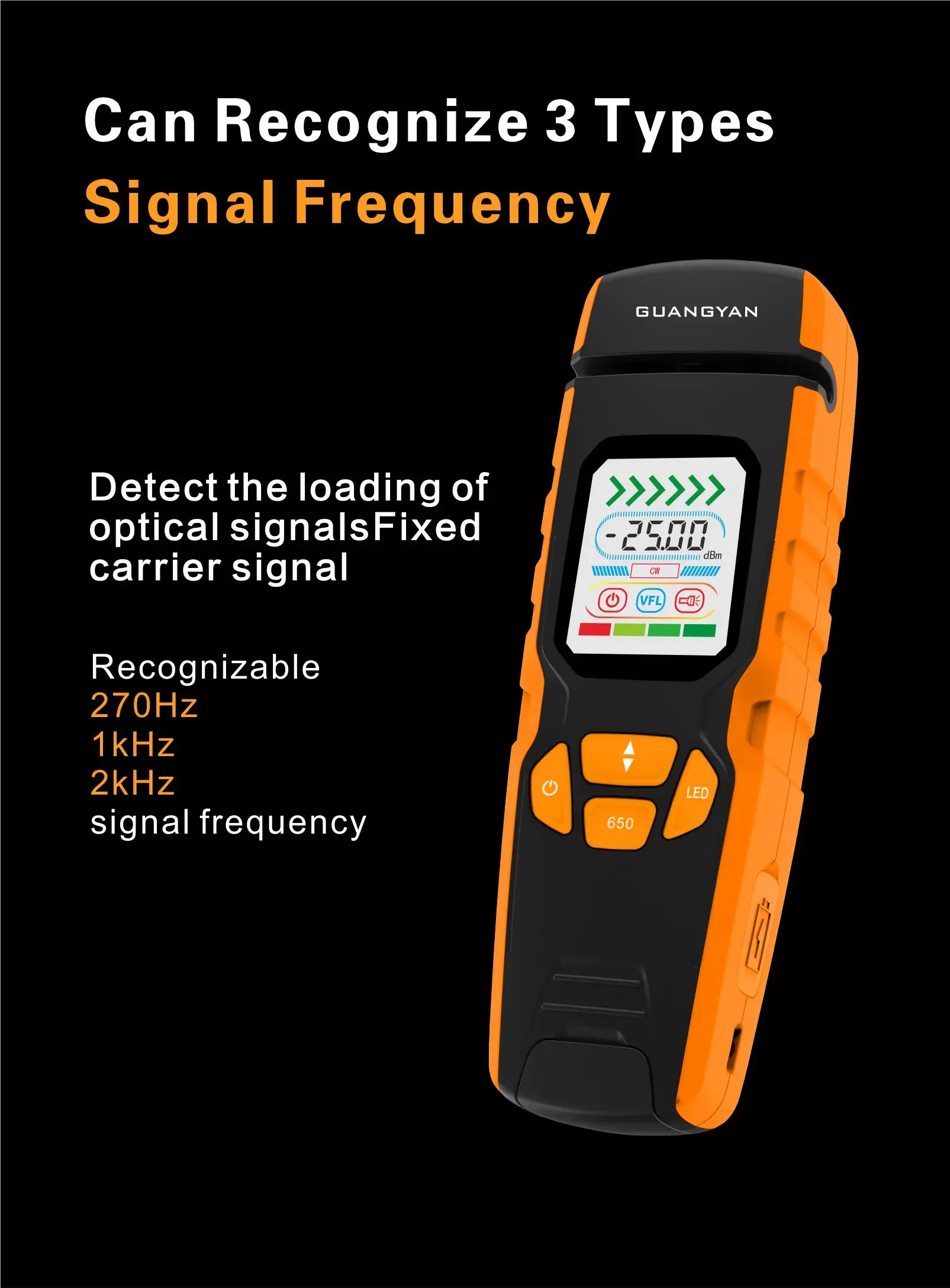 Imagem -03 - Guangyan-um Passo Identificador de Fibra Óptica Elétrica com Visual Fault Locator Detector Óptico Vivo sm mm 8501700nm s2